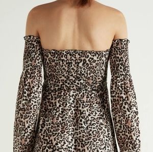 Italian -Off-the-Shoulder Long Sleeve Weave Dress